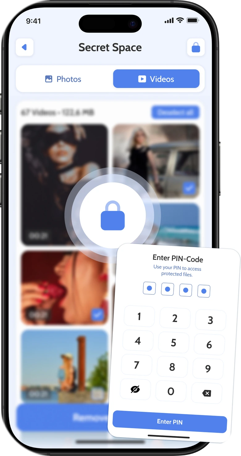 Secret Space PIN-code screen