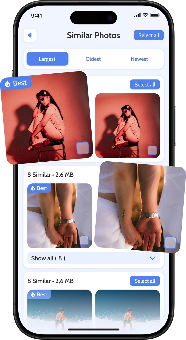 Similar Photos comparison screen